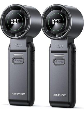 2 Pack Portable Handheld Turbo Fan - 100 Speeds, USB Rechargeable, 12H Cooling